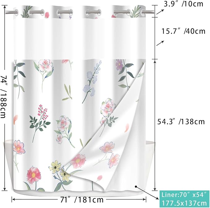 No Hook Shower Curtain Set - Image 2