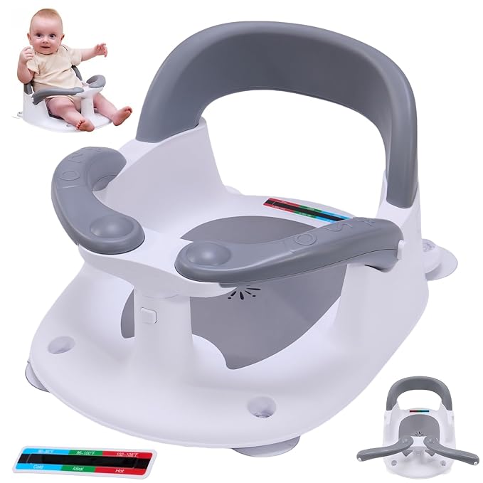 Baby Bath Seat for Babies 6 Months & Up Sitting Up, Infant Bath Seat by LDIIDII