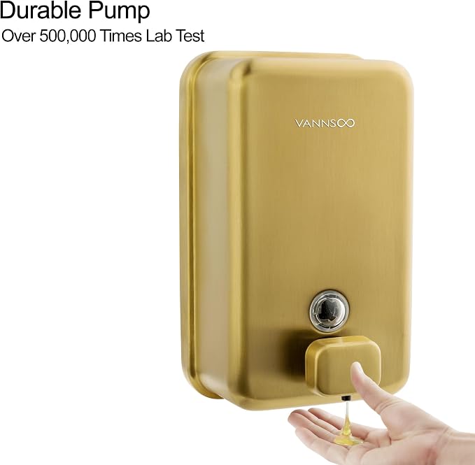 Wall Mounted Hand Soap Dispenser Bathroom, 1200ml 40oz Commercial Stainless - Image 3