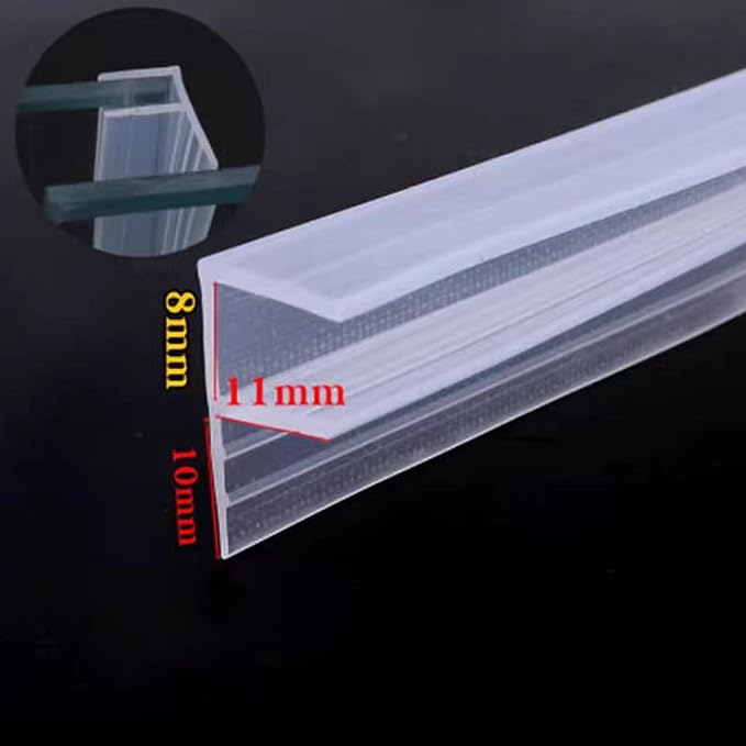 Frameless Soft Shower Door Sweep Seal Drip Rail, Glass Shower Silicone Door - Image 2