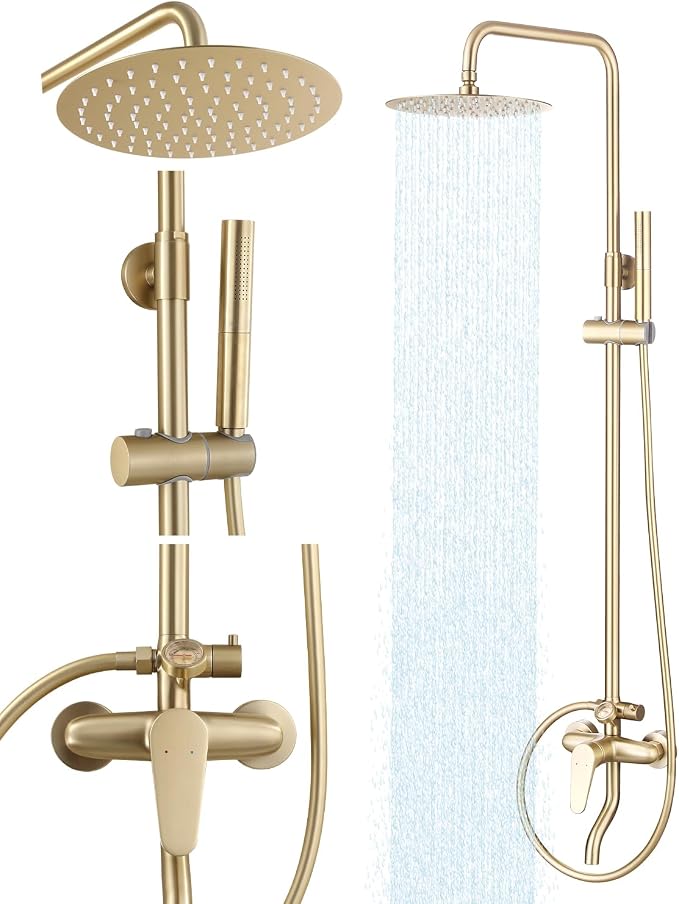 Outdoor Shower Fixture, 3 Functions Handle Tub Rainfall Shower Faucet Sets by RALANDA