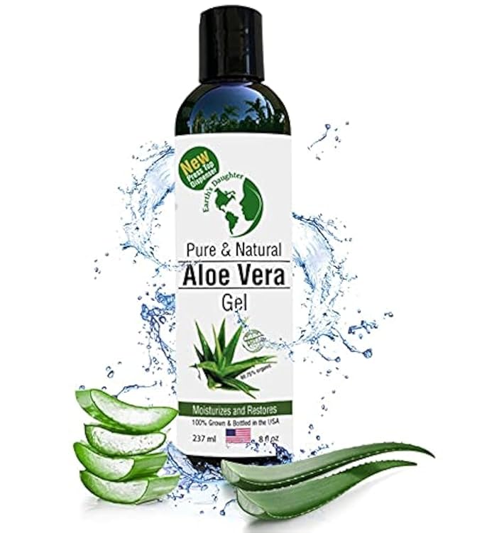 Earth's Daughter Organic Aloe Vera Gel from Fresh Cut 100% Pure Organic Aloe by EarthsDaughter