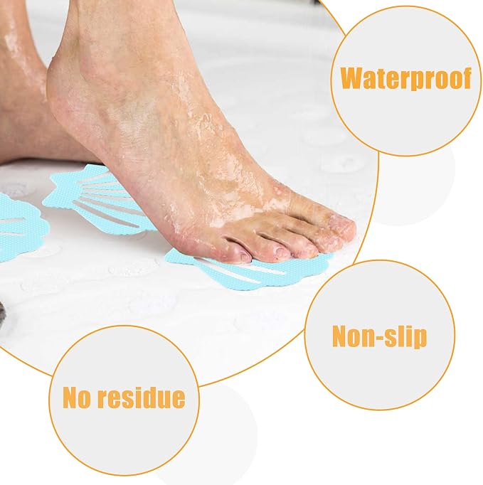 Bathtub Stickers Non Slip, Shell Shaped Tubs Safety Shower Treads, Adhesive - Image 4