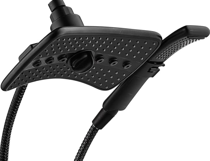 BRIGHT SHOWERS High Pressure Dual Shower Head Combo, Oil Rubbed Bronze Rainfall by BRIGHTSHOWERS