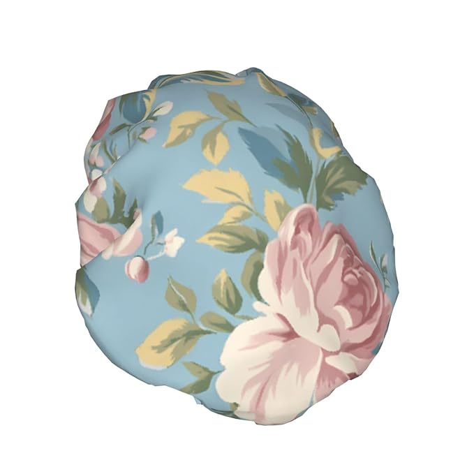 Elegant Peony Shower Cap for Women Reusable Waterproof Stylish Bath Hat Hair - Image 2