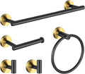 5 Pieces Bathroom Hardware Set Black Gold, Towel Rack Including 2pcs 16 inch by Hinmood