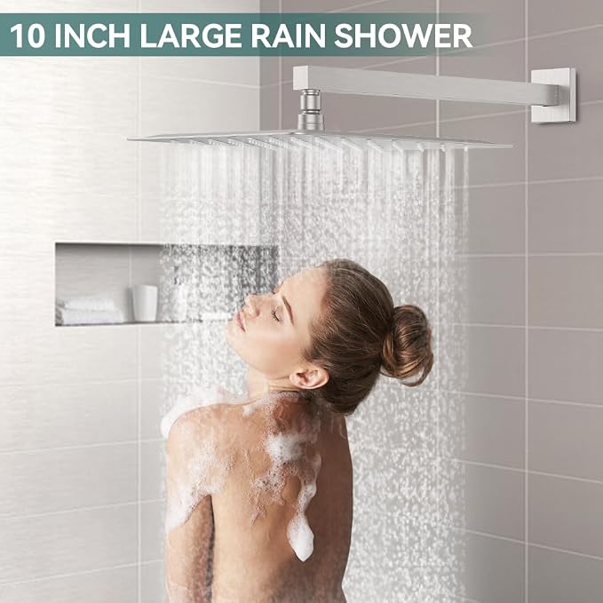 Shower Faucet Set Brushed Nickel Shower System, Starbath 8 inch Rain Shower - Image 4