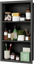 Stainless Steel Recessed Medicine Cabinet 14''*24'', Rust-Proof Metal Wall Niche by GIKLUX