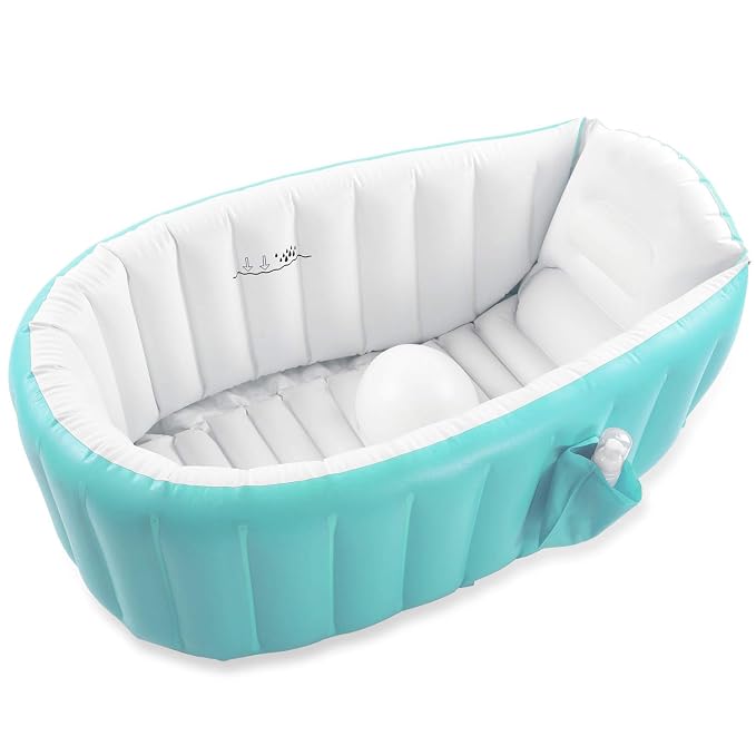 Inflatable Baby Bathtub with Air Pump, Baby Bath Tub Toddler Bathtub, Foldable - Image 7