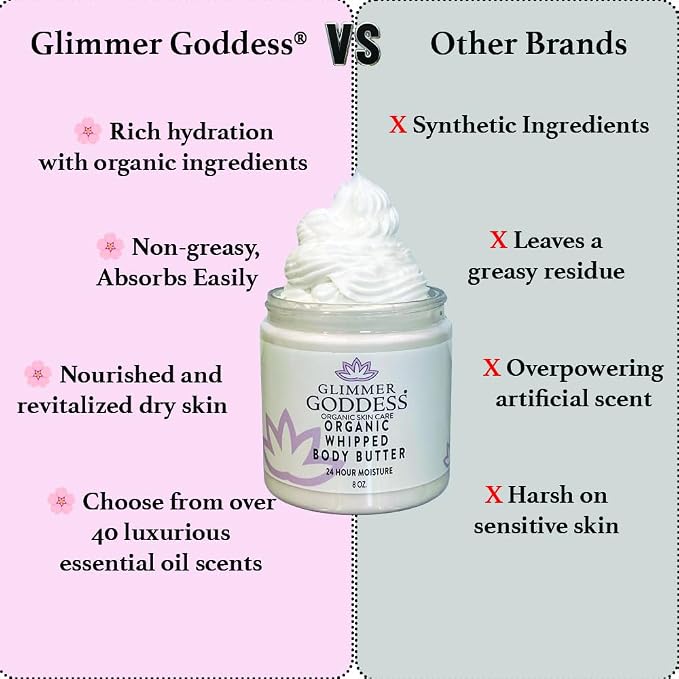 GLIMMER GODDESS Organic Whipped Body Butter 8 oz - Image 2