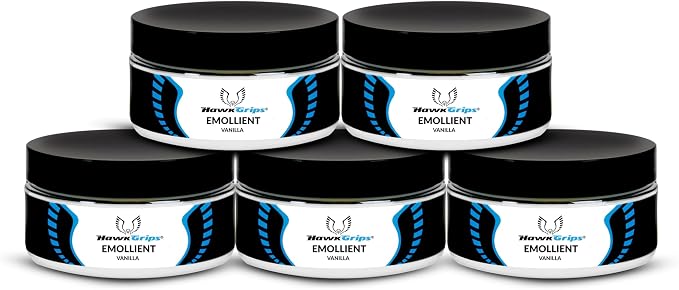 HawkGrips, 8oz Massage Emollient 5ct, Vanilla Scent, Shea Butter, Oil Based by HawkGrips