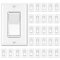 BESTTEN 30 Pack Single Pole Decorator Light Switch, Rocker Paddle Wall Switch by BESTTEN