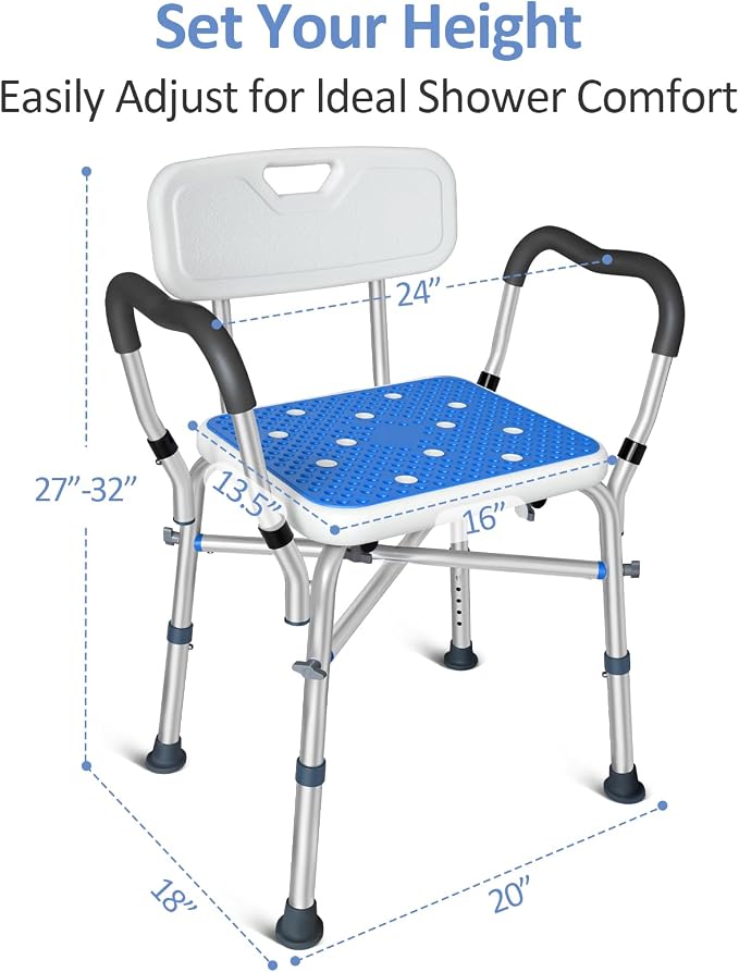 KingPavonini Shower Chair for Inside Shower, 550LBs Heavy Duty Bath Chair - Image 3