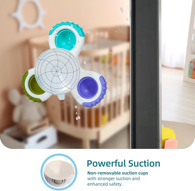 LiKee Strong Suction Cup Fidget Rotating Sensory Bath Toys - Image 3