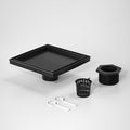 Square Shower Drain 8", Matte Black Floor Drain by Bernkot