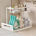 Under Sink Organizer Pull Out Kitchen Sink Organizer, 2 Tier L-Shape Bathroom by Unknown