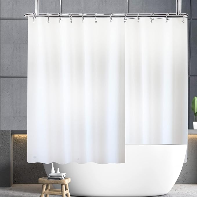YISURE White Short 60 Inch Shower Curtain by YISURE