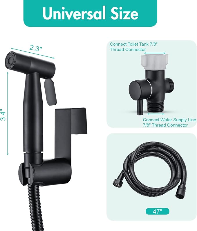 BARROCK Handheld Bidet Sprayer for Toilet, 2 Pack Stainless Steel Metal Made - Image 7