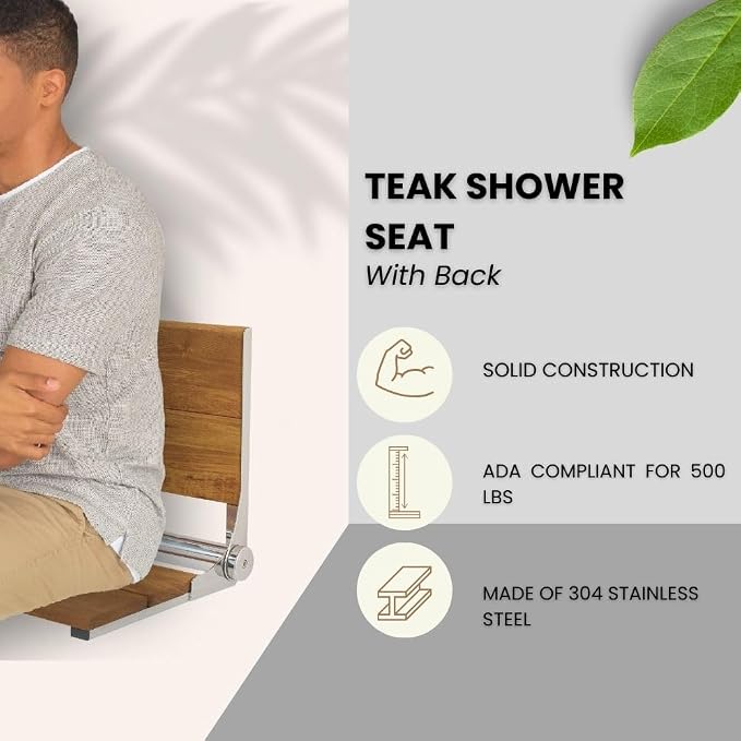Folding Shower Seat Wall Mounted - Image 2