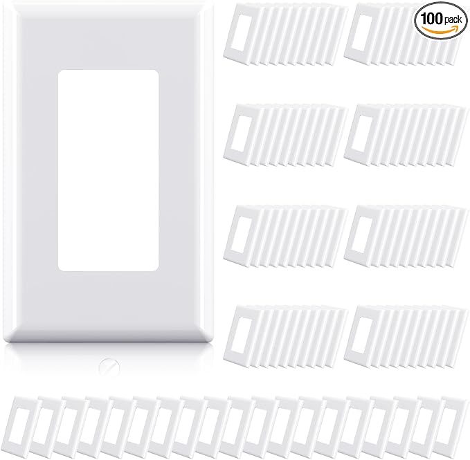 ELEGRP 1-Gang Screwless Decorator Wall Plates, Standard Size Unbreakable by ELEGRP%7CELEGROUP