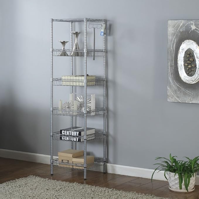 6 Tier Storage Racks Shelving, Heavy Steel Pantry Shelves, Adjustable Wire - Image 8