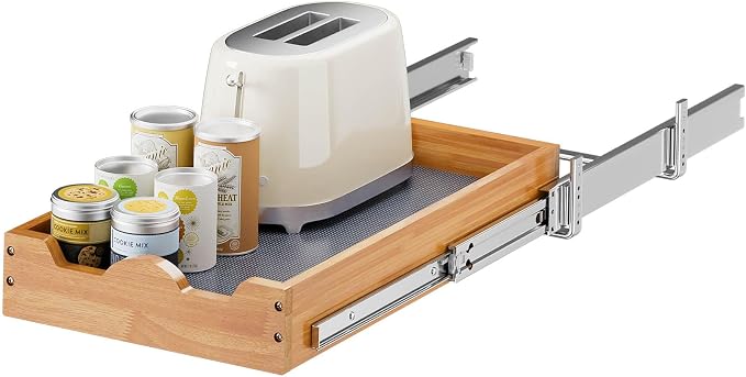 OCG Pull Out Drawers For Kitchen Cabinets 14" W x 21" D, Slide out Wood Drawer by OCG