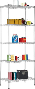 BestOffice | 5-Tier Wire Storage Shelves | 14x24x60 | Chrome | by BestOffice