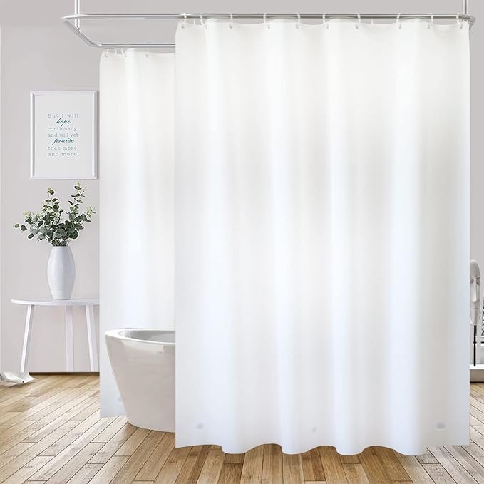 YISURE White Shower Curtain for Clawfoot Tub, 180x70 Wrap Around Liner - Image 2