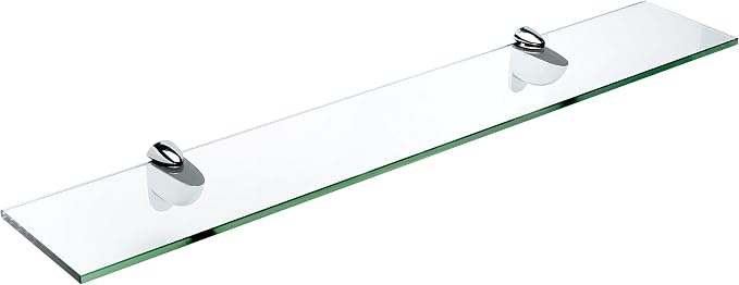 Spancraft Glass H-8x18-Chrome Heron Glass Shelf by Spancraft