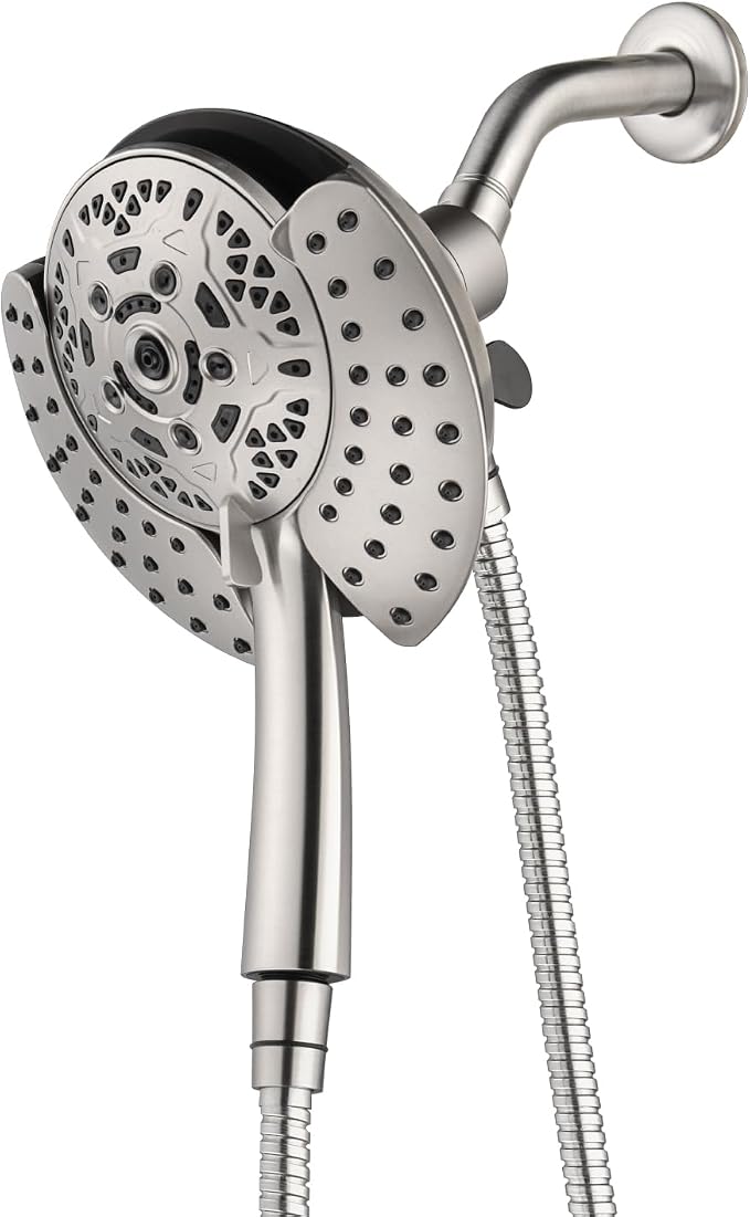 2.5GPM Shower Heads with Handheld Spray Combo: 7.2" Rainfall Shower Head & Hand by INAVAMZ