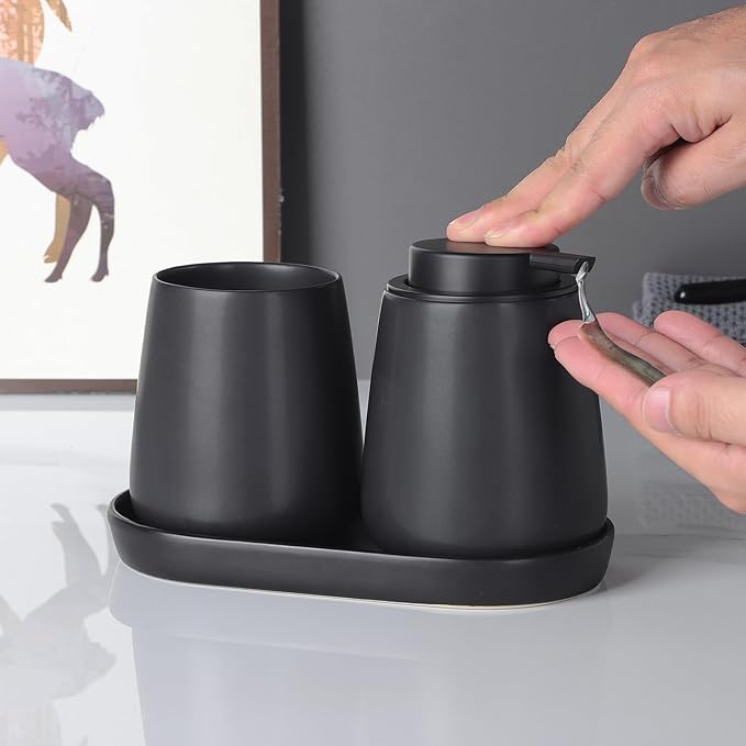 Matte Black Round Soap Dispenser Tray - Image 7