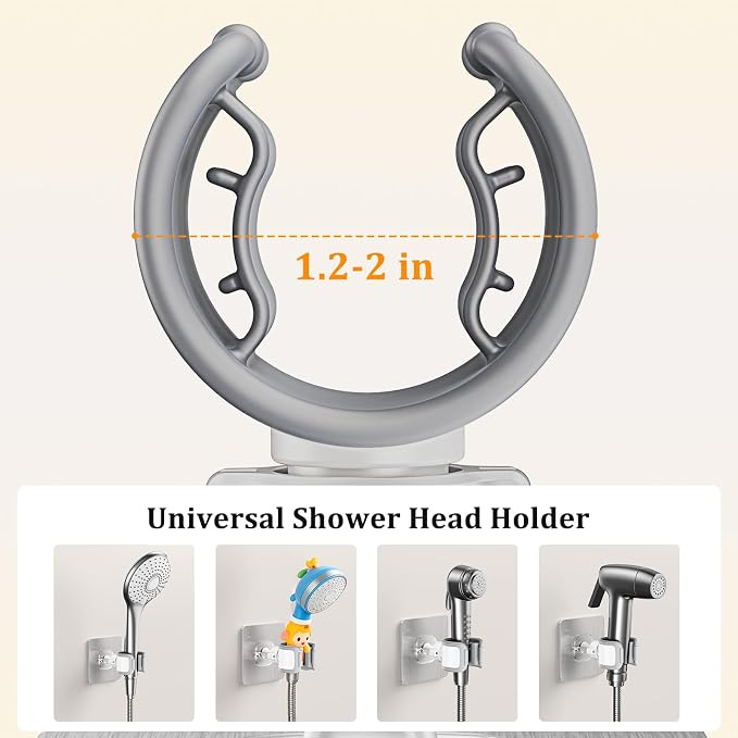 Adjustable Wall Mounted Shower Head Holder, Strong Adhesive & Drilling 2 - Image 6