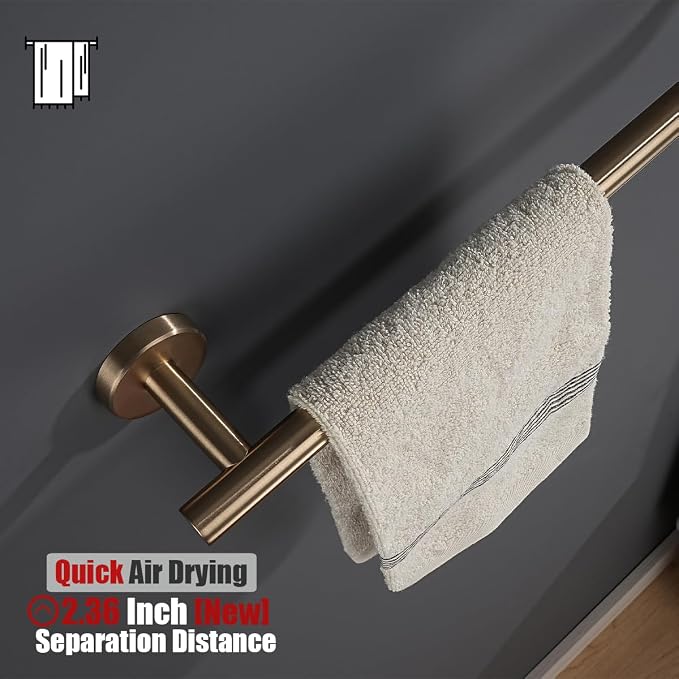 JQK Champagne Bronze Towel Bar, 12 Inch 304 Stainless Steel Thicken 0.8mm Towel - Image 7