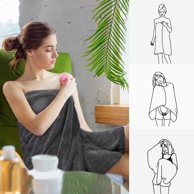 KinHwa Microfiber Bath Towels Large Bathroom Towels Absorbent Shower Soft Towels - Image 3