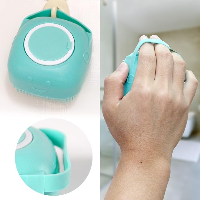 Pet Bath Brush Dog Baths Brush Shampoo Dispenser Soft Silicone Dog Bathing - Image 5