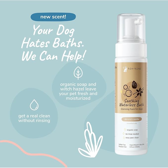 kin+Kind Dry Shampoo and Deodorizing Spray Bundle- Waterless Dog Shampoo & Pet - Image 3
