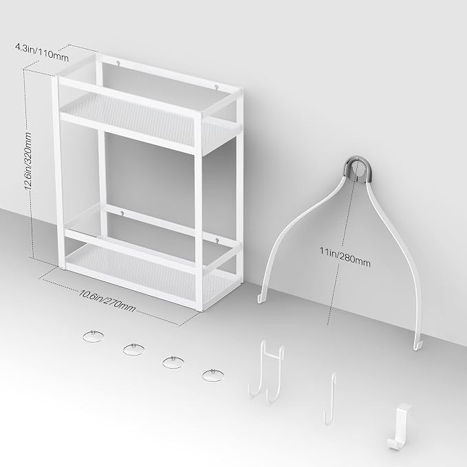 Meangood Shower Caddy 10.4" x 4.5" x 22.04" Hanging Shower Caddy Organizer Over - Image 5
