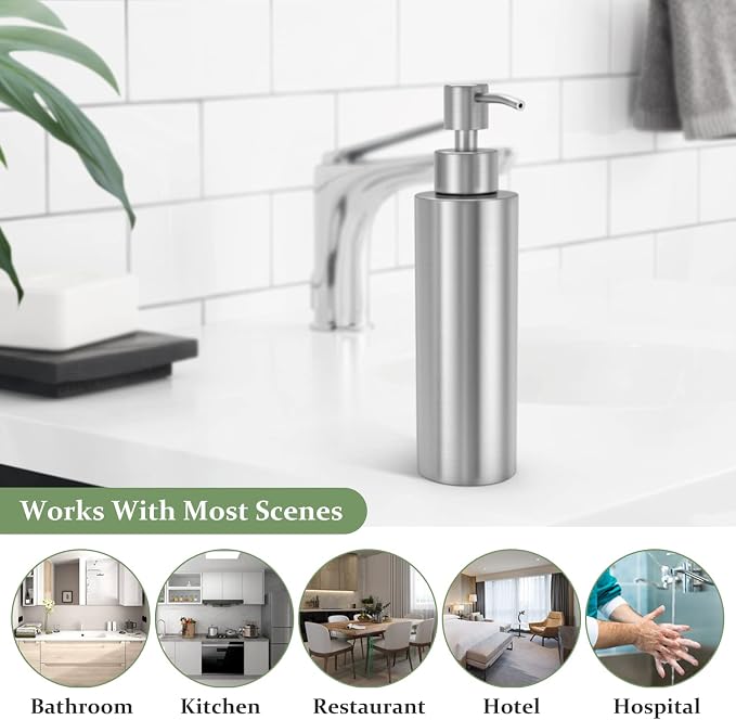 ARKTEK -Stainless Steel Countertop soap dispenser Rust Proof Liquid Hand soap - Image 6
