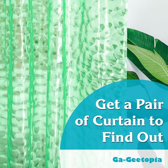 Ga-Geetopia EVA 3D Green Pearl Water Cube Plastic Shower Curtain Liner - Image 2