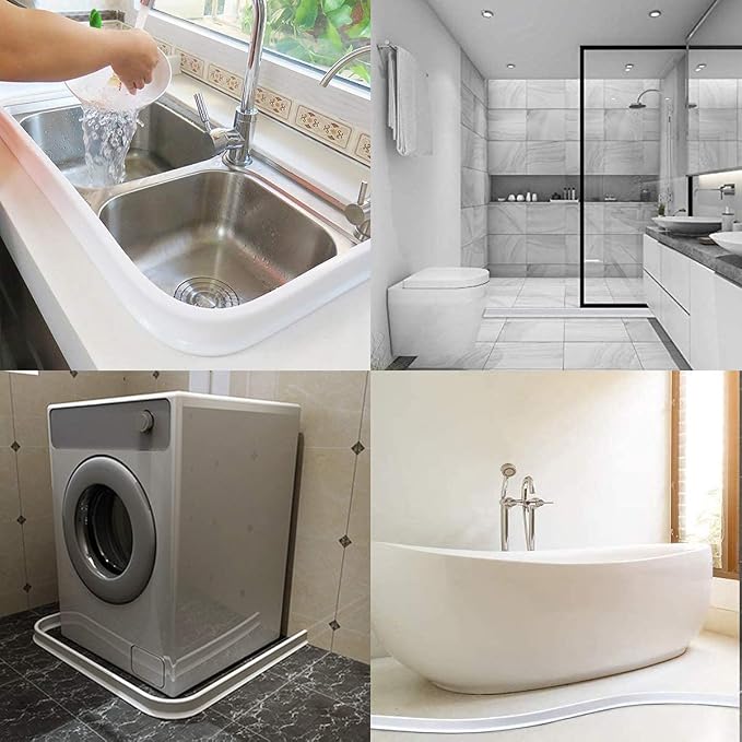 39Inch Collapsible Shower Threshold Water Dam 2" High Shower Barrier Water - Image 5