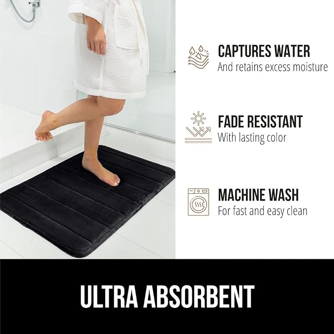 GORILLA GRIP Memory Foam Bath Mat, Soft Absorbent US Designed Bathroom Rug - Image 6