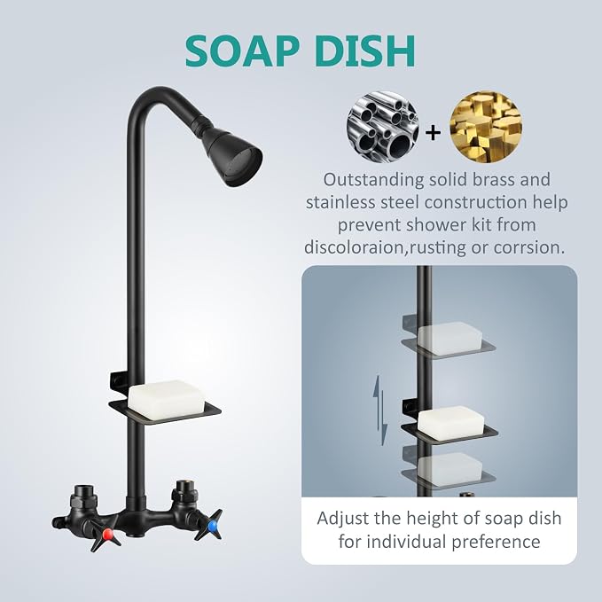 Aolemi Outdoor Shower Kit, Outdoor Shower Fixtures Faucet System - Image 7