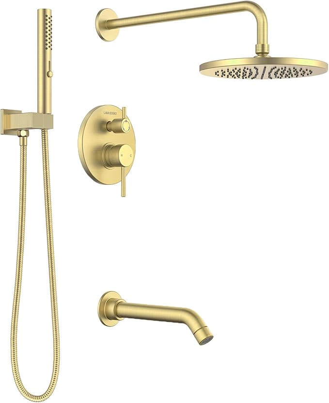 Lava Odoro Modern 3-Setting Round Rain Bathtub and Shower Faucet Set, Rain by LavaOdoro