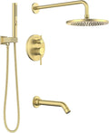 Lava Odoro Modern 3-Setting Round Rain Bathtub and Shower Faucet Set, Rain by LavaOdoro