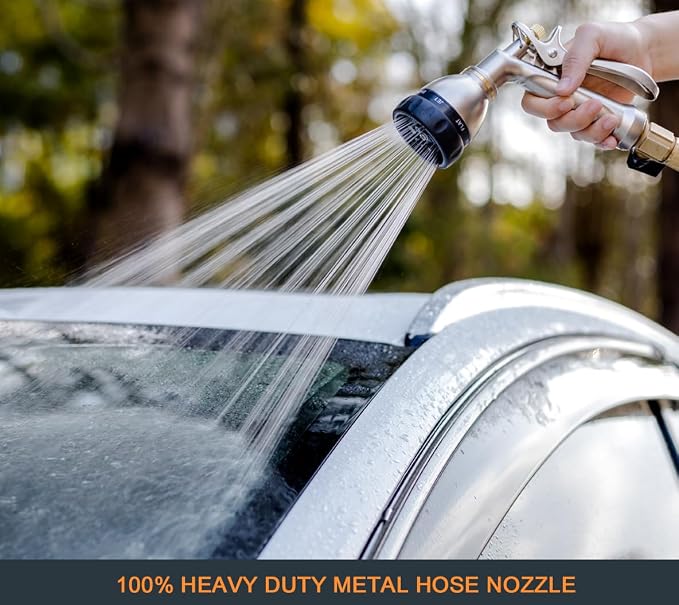 ESOW Garden Hose Nozzle 100% Heavy Duty Metal, Water Hose Sprayer - Image 2