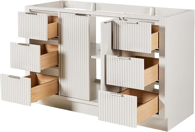 ARIEL Milan 54 Inch Single Sink Base Cabinet in Warm White - Image 11