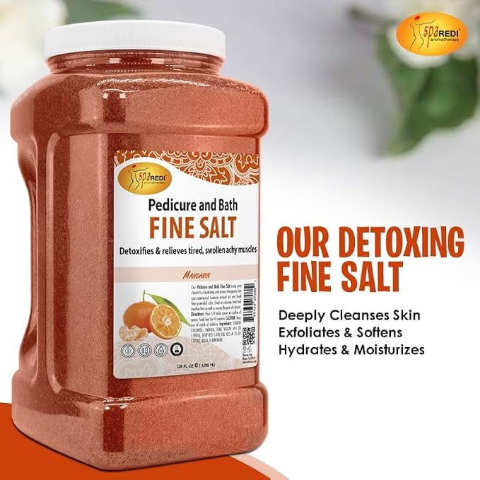 SPA REDI - Detox Foot Soak Pedicure and Bath Fine Salt, 128 Oz - Made - Image 7