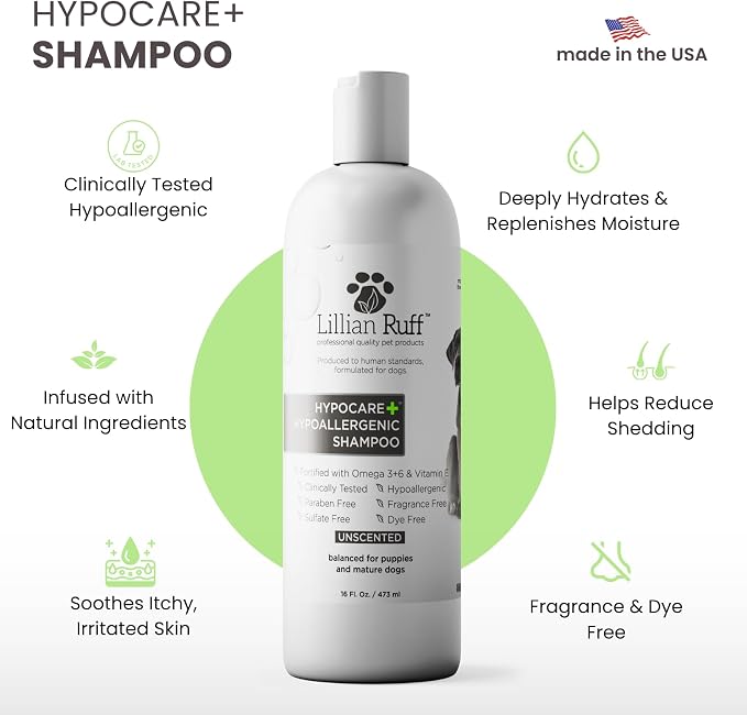Lillian Ruff PRO Formula HypoCare+ Oatmeal Dog Shampoo | Clinically Tested - Image 3