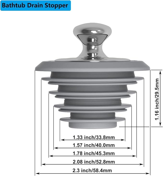 Bathtub Drain Stopper, Tub Stopper, Silicone Bathtub Stopper, Washbasin Drain - Image 4