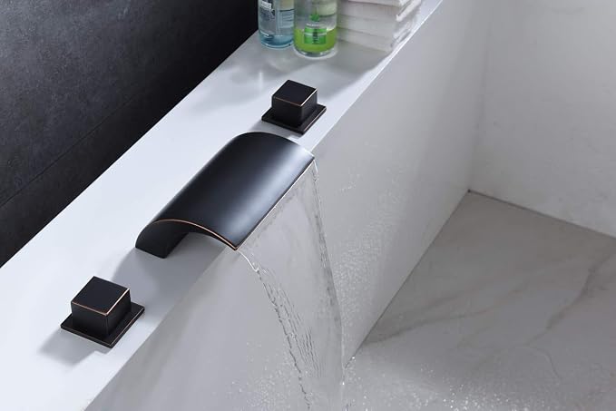 sumerain Roman Tub Faucets Oil Rubbed Bronze, Waterfall Tub Filler Faucet - Image 5